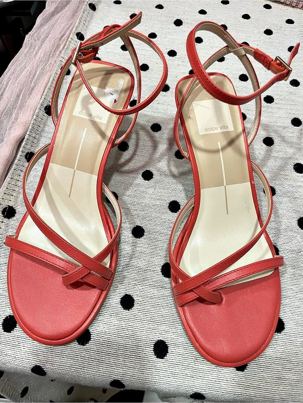 Coral Strappy Heels Size US 6 New